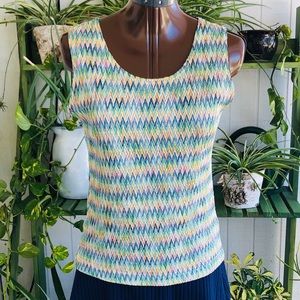 Jessica Max Chevron Woven Stretch Tank